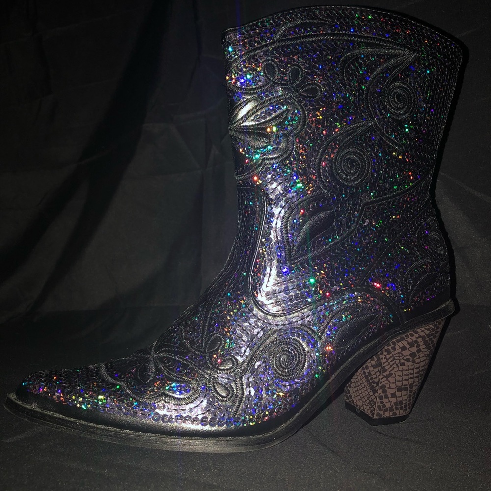 Helen’s Heart Sequin Cowgirl Ankle Bootie